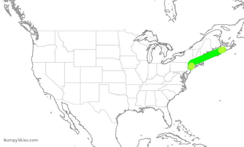 Turbulence forecast map for RPA4575, YHZ to LGA