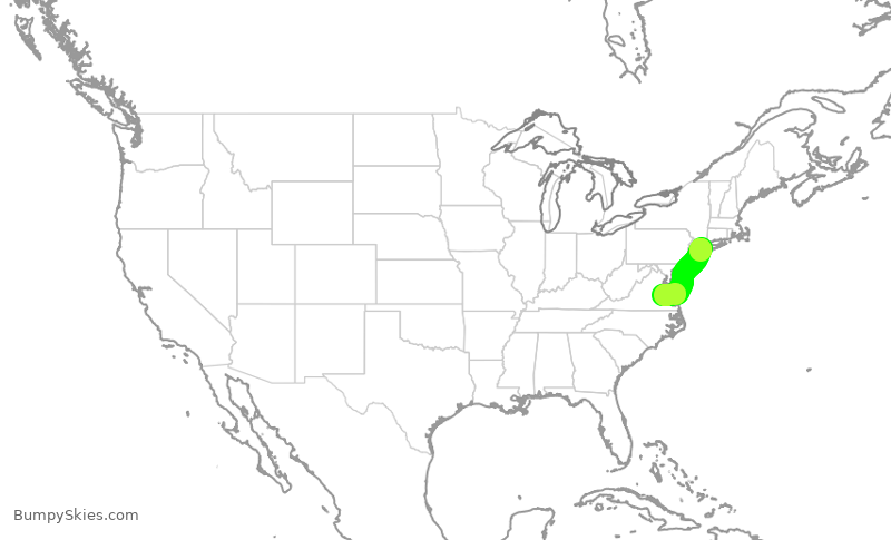 Turbulence forecast map for RPA4584, LGA to RIC