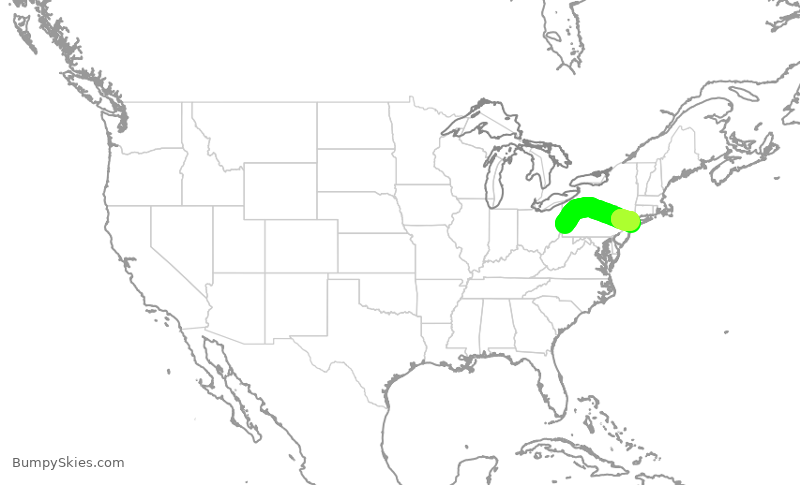Turbulence forecast map for RPA4587, PIT to JFK
