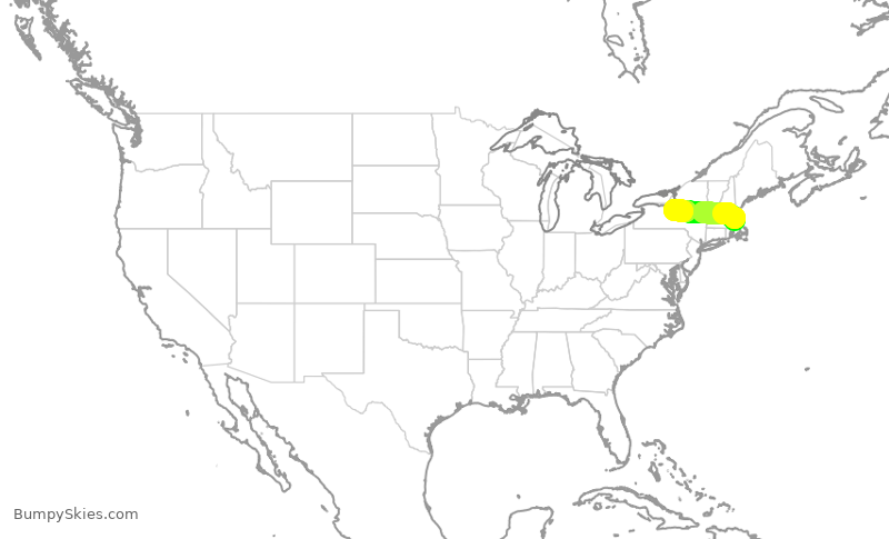 Turbulence forecast map for RPA4635, BOS to SYR