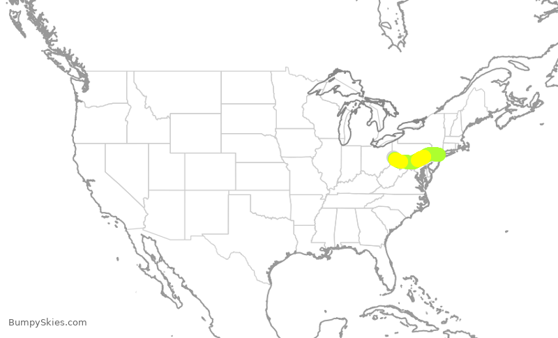 Turbulence forecast map for RPA4652, LGA to PIT