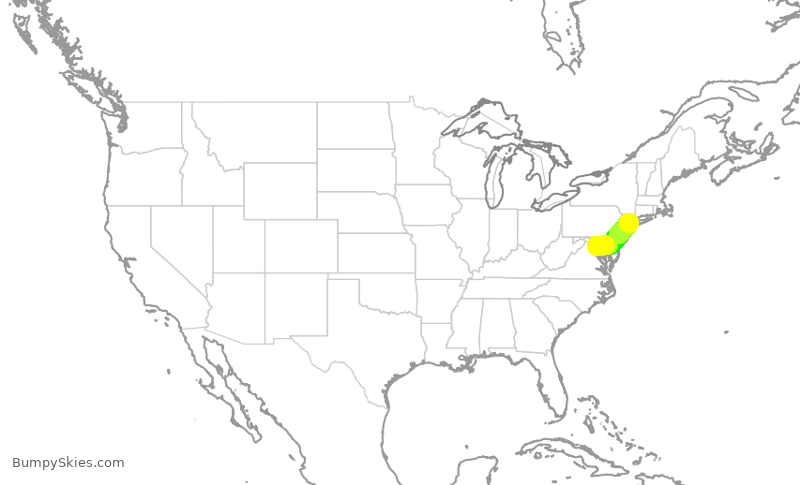 Turbulence forecast map for RPA4660, DCA to LGA