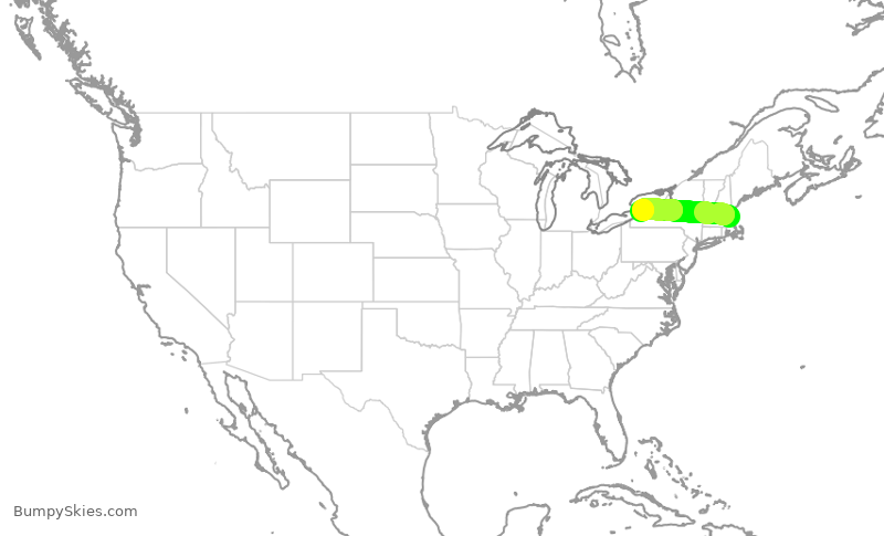 Turbulence forecast map for RPA4666, BOS to BUF
