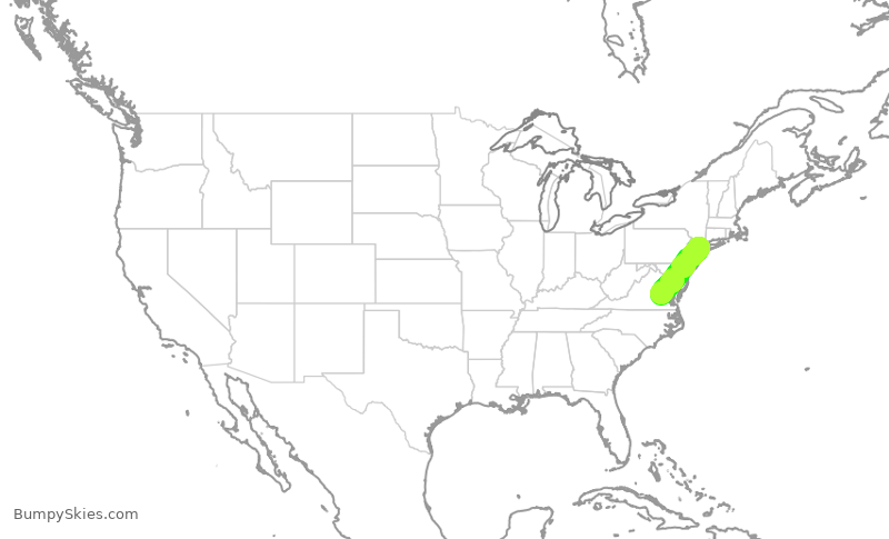 Turbulence forecast map for RPA4673, RIC to LGA