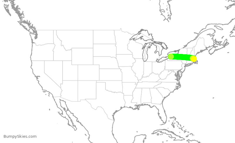 Turbulence forecast map for RPA4681, BUF to BOS