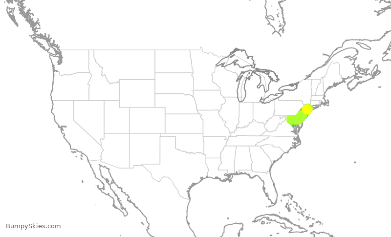 Turbulence forecast map for RPA4702, DCA to LGA