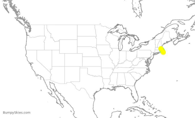 Turbulence forecast map for RPA4708, BOS to ACK
