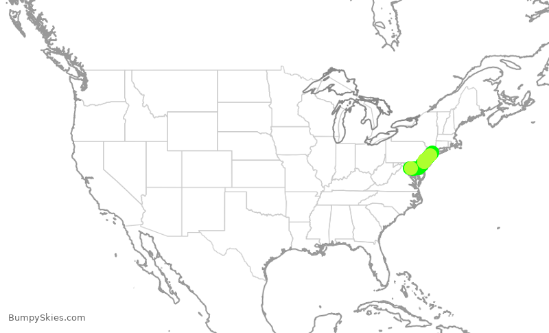 Turbulence forecast map for RPA4719, DCA to LGA