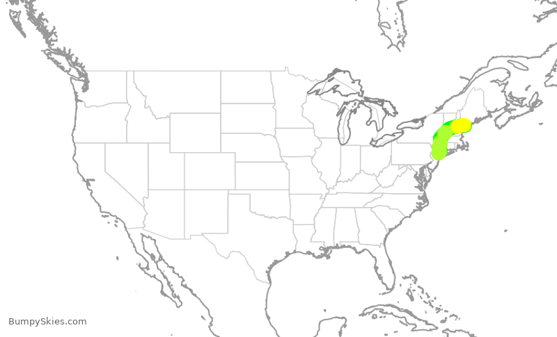 Turbulence forecast map for RPA4753, PWM to LGA