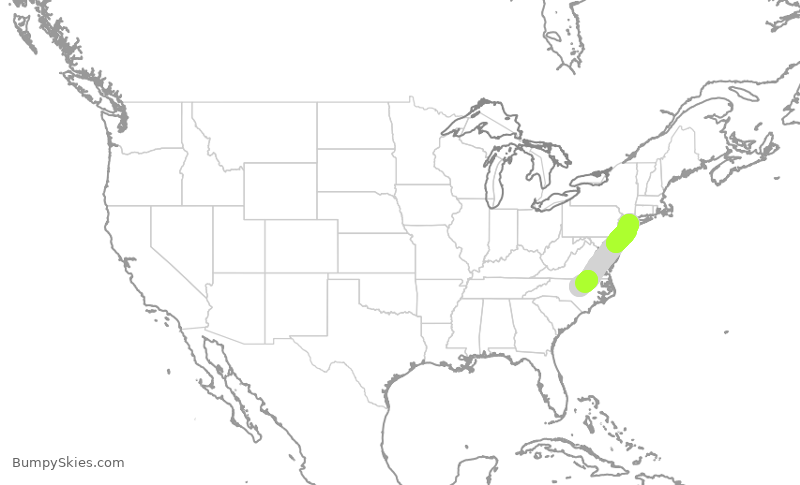 Turbulence forecast map for RPA4774, LGA to RDU
