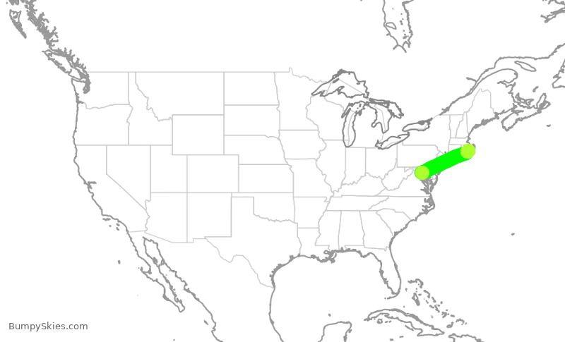Turbulence forecast map for RPA4782, DCA to MVY