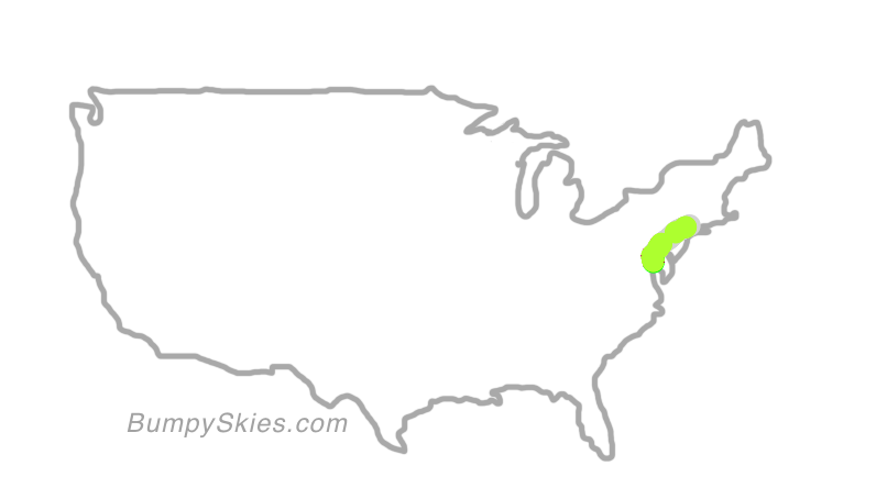 Map of continental US with illustrated flight path and turbulence forecast (described in text below)