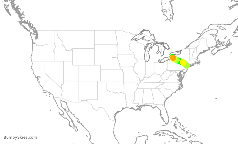 Turbulence forecast map for RPA5792, LGA to BUF