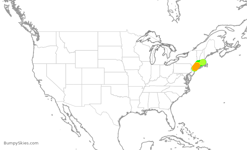 Turbulence forecast map for RPA5849, BOS to LGA