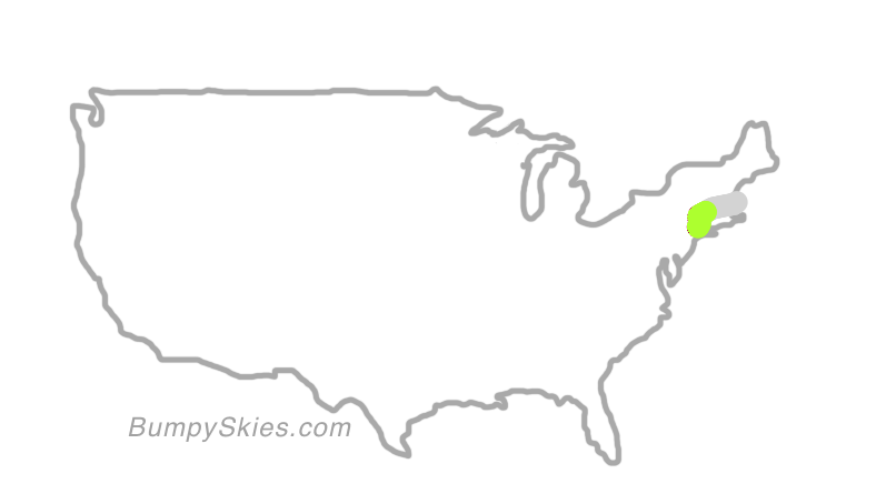 Map of continental US with illustrated flight path and turbulence forecast (described in text below)