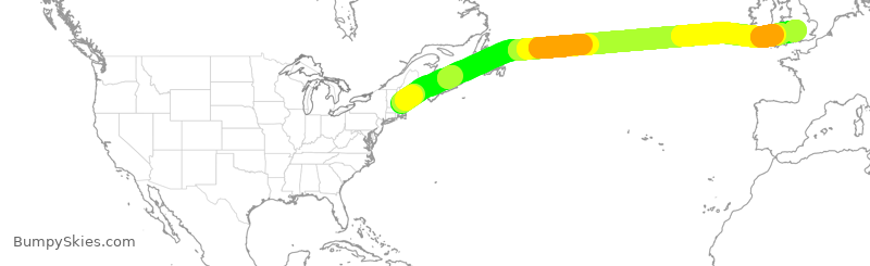 Turbulence forecast map for RRR6105, PSM to GVN