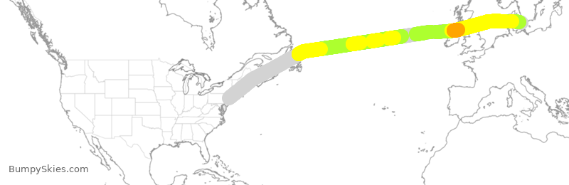 Turbulence forecast map for SAS910, EWR to KCH