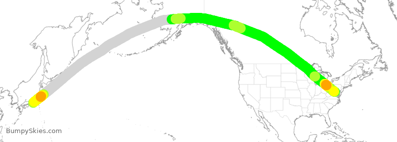 Turbulence forecast map for SAV579, JGG to IAD