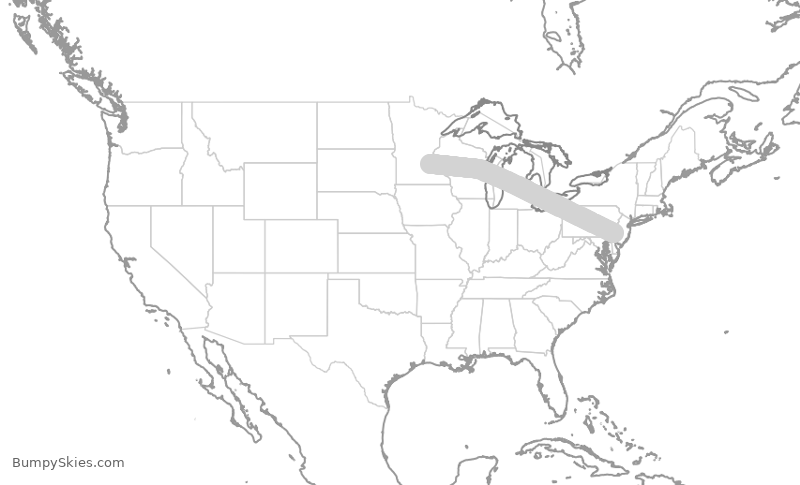 Turbulence forecast map for SCX1776, PHL to MSP