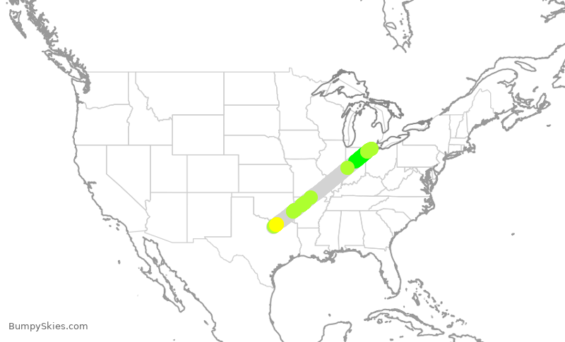 Turbulence forecast map for SCX3053, AFW to TOL