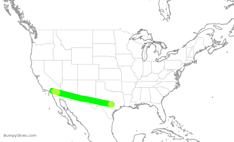 Turbulence forecast map for SCX3056, AUS to SBD