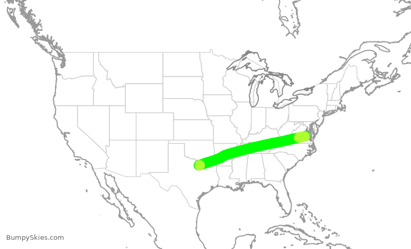 Turbulence forecast map for SCX3085, AFW to RIC