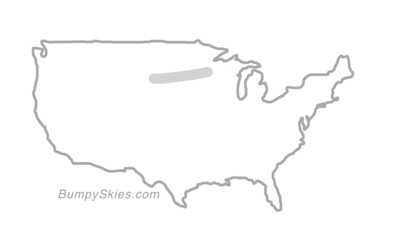 Map of continental US with illustrated flight path and turbulence forecast (described in text below)