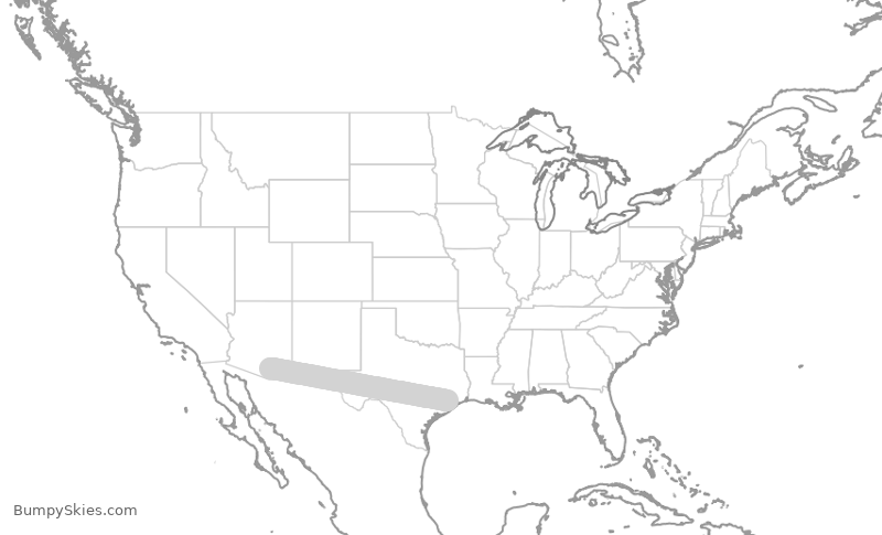 Turbulence forecast map for SCX8257, HOU to TUS
