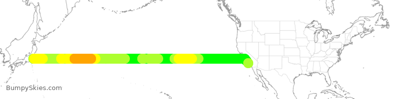 Turbulence forecast map for SIA12, JAA to LAX