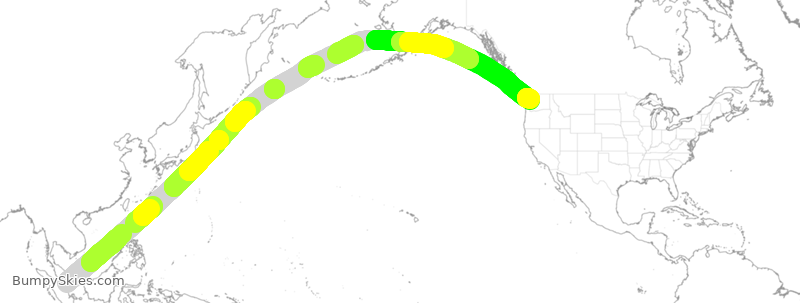 Turbulence forecast map for SIA28, SSS to SEA