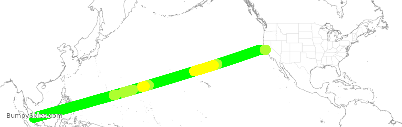 Turbulence forecast map for SIA31, SFO to SIN