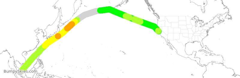 Turbulence forecast map for SIA32, SSS to SFO