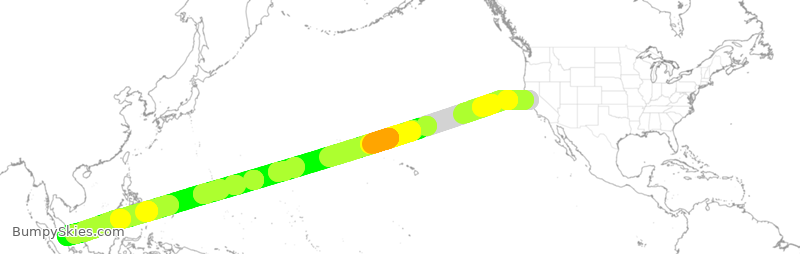 Turbulence forecast map for SIA33, SFO to SSS