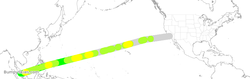 Turbulence forecast map for SIA35, LAX to SSS