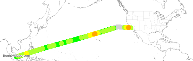 Turbulence forecast map for SIA37, LAX to SSS