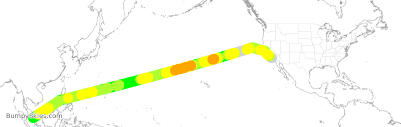 Turbulence forecast map for SIA39, LAX to SIN