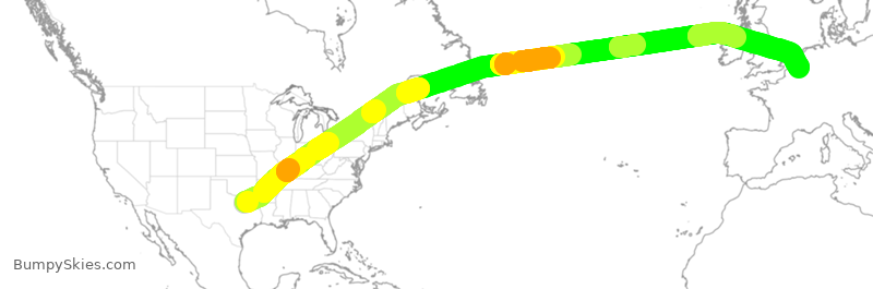 Turbulence forecast map for SIA7363, DFW to BBR