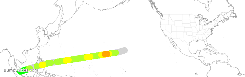 Turbulence forecast map for SIA7401, HNL to SSS