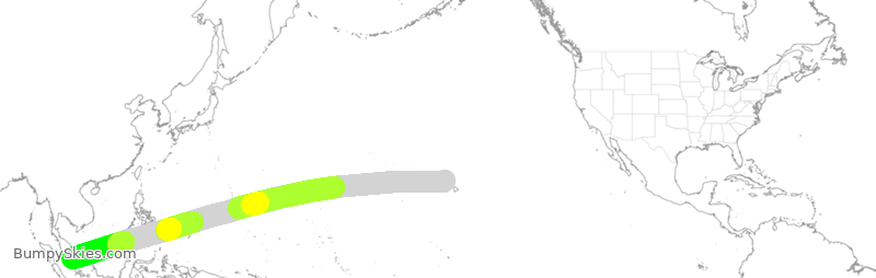 Turbulence forecast map for SIA7407, HNL to SSS