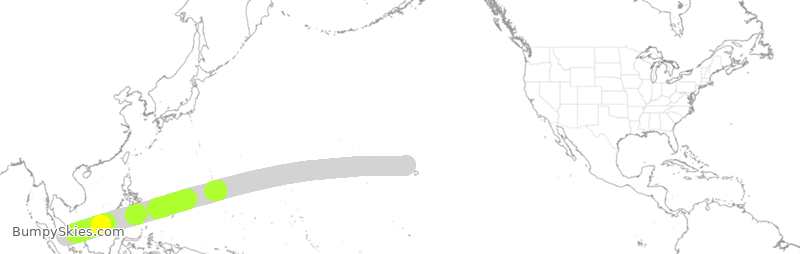 Turbulence forecast map for SIA7413, HNL to SSS