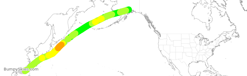 Turbulence forecast map for SIA7952, HKG to ANC