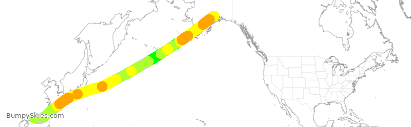 Turbulence forecast map for SIA7974, HKG to ANC