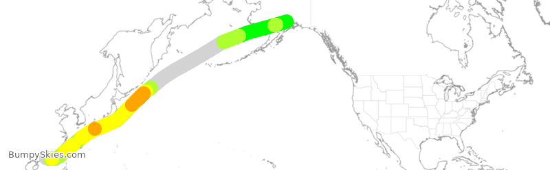 Turbulence forecast map for SIA7976, HKG to ANC