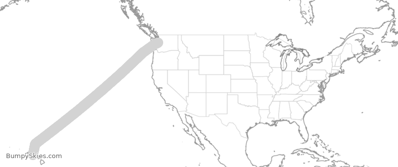Turbulence forecast map for SIA8890, BFI to HNL