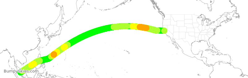 Turbulence forecast map for SIA9031, SFO to SIN