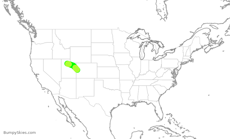 Turbulence forecast map for SKW1400, SLC to GJT