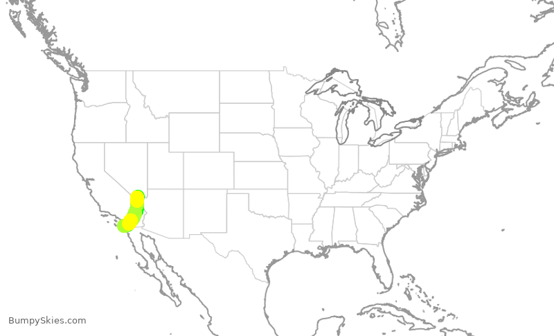 Turbulence forecast map for SKW3011, LAS to SAN