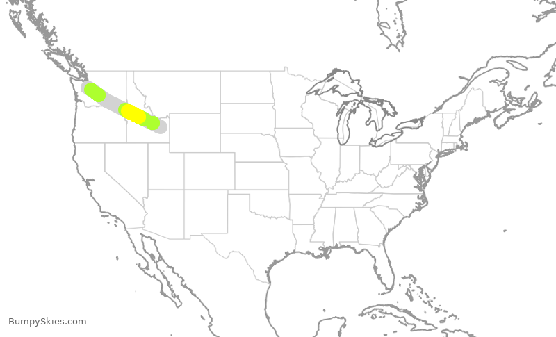 Turbulence forecast map for SKW3054, IDA to SEA