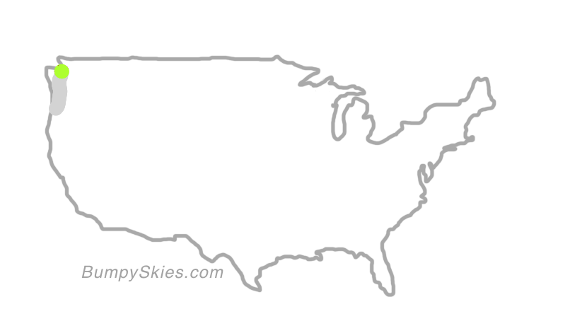 Map of continental US with illustrated flight path and turbulence forecast (described in text below)