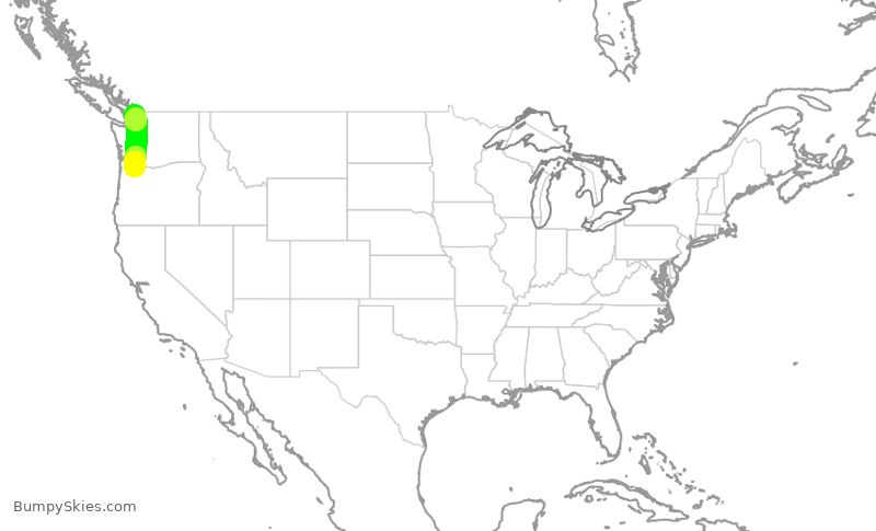 Turbulence forecast map for SKW3106, PDX to BLI